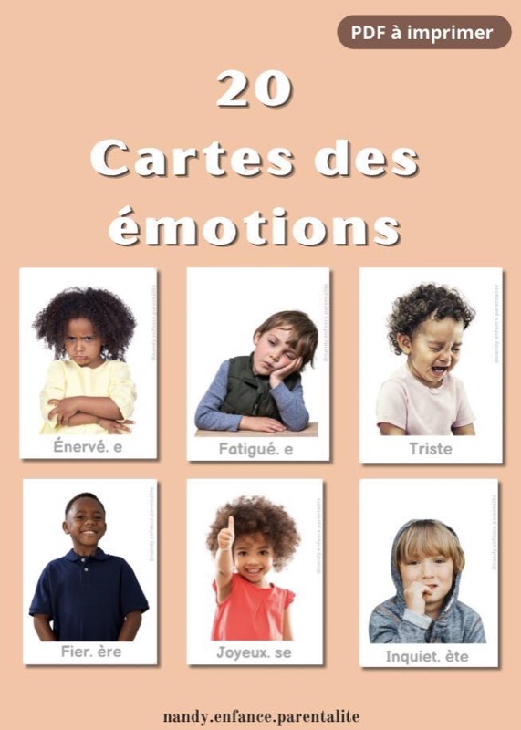 Cartes des émotions avec des photos d'enfants
